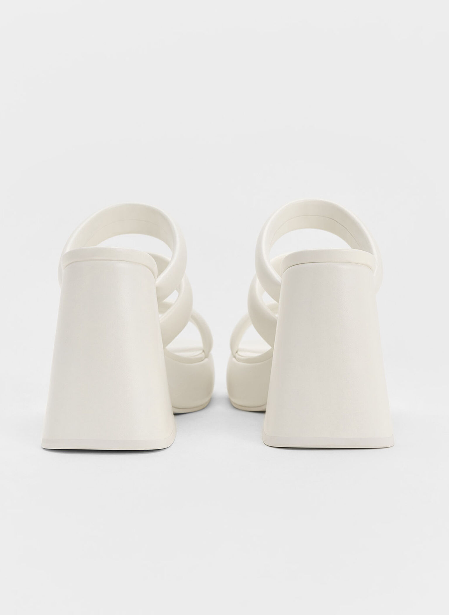 Tattie Puffy-Strap Platform Mules, White, hi-res