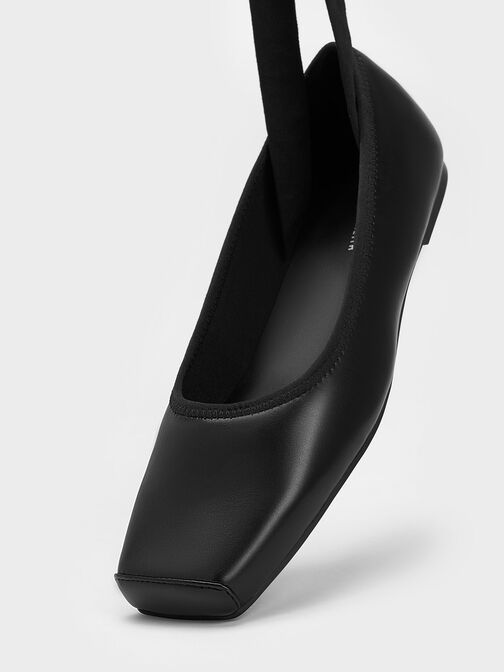 Tie-Around Ballerina Flats, Black, hi-res