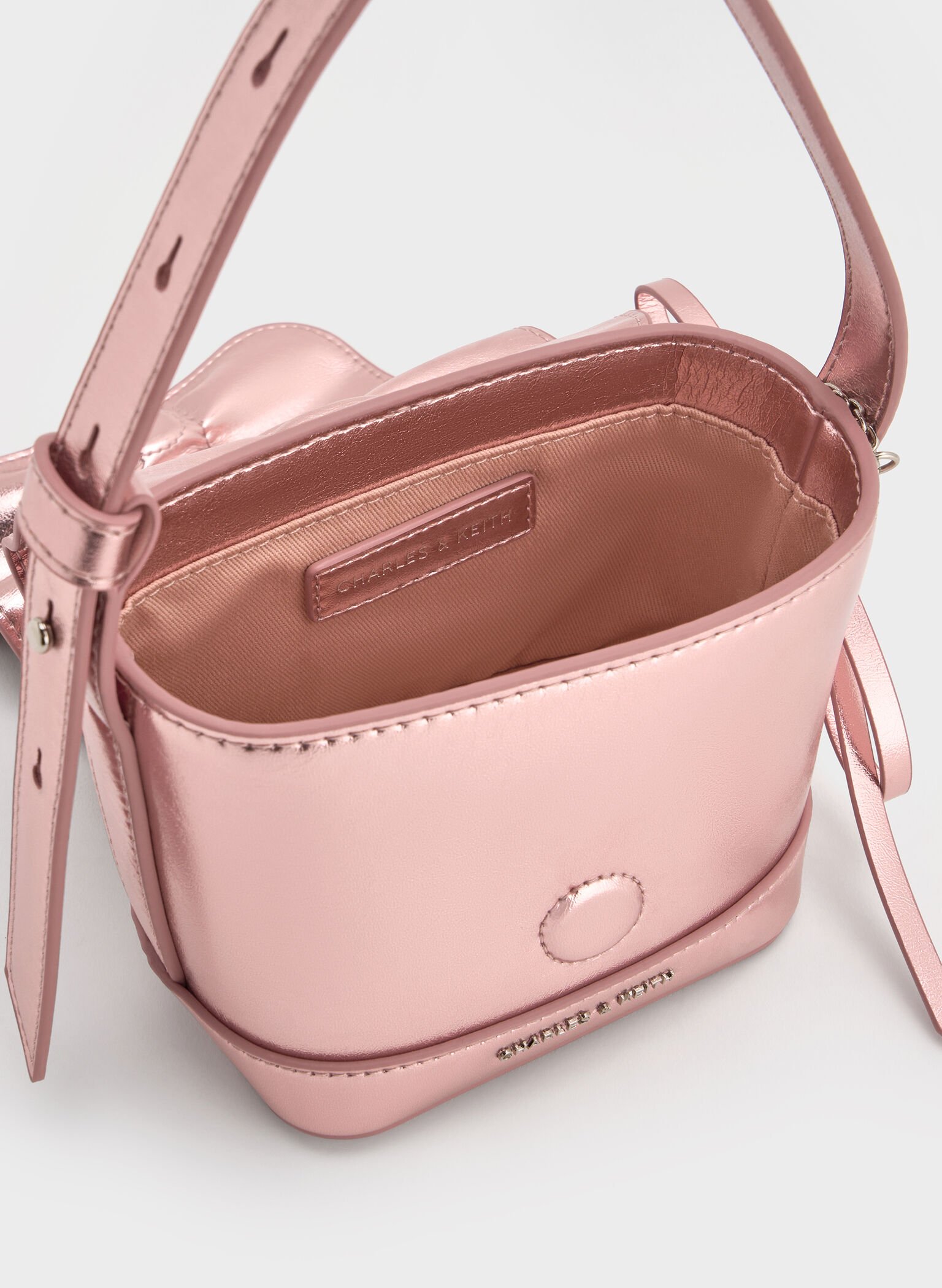 Kadee Metallic Ruched Mini Bag, Aura Pink, hi-res