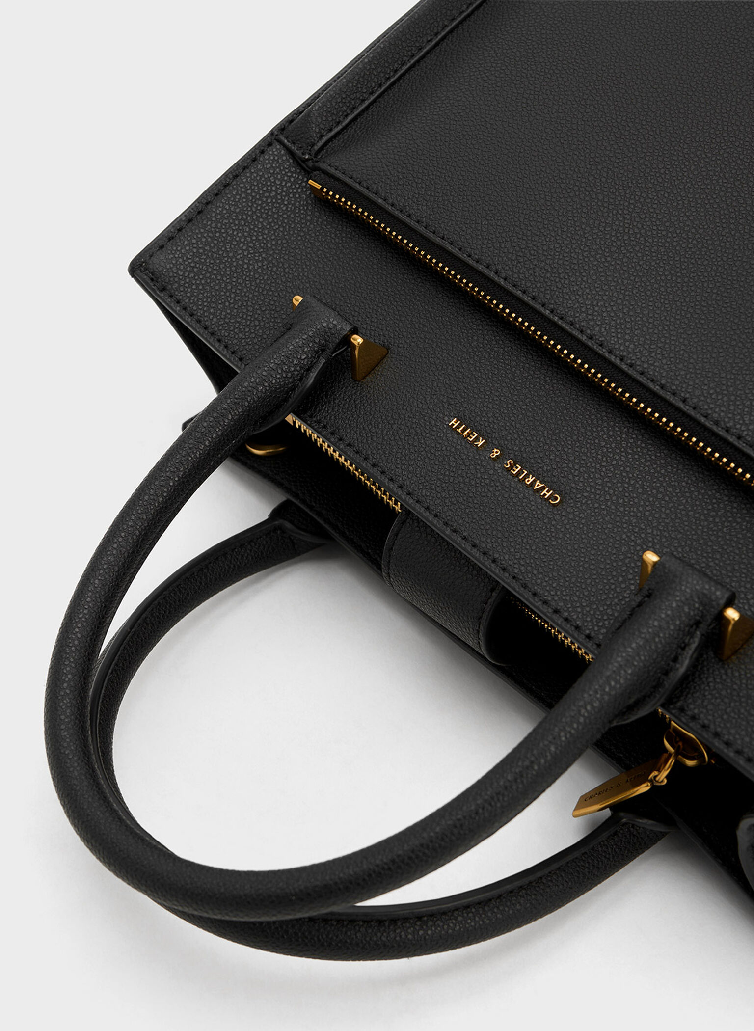 Anwen Structured Tote Bag, Black, hi-res
