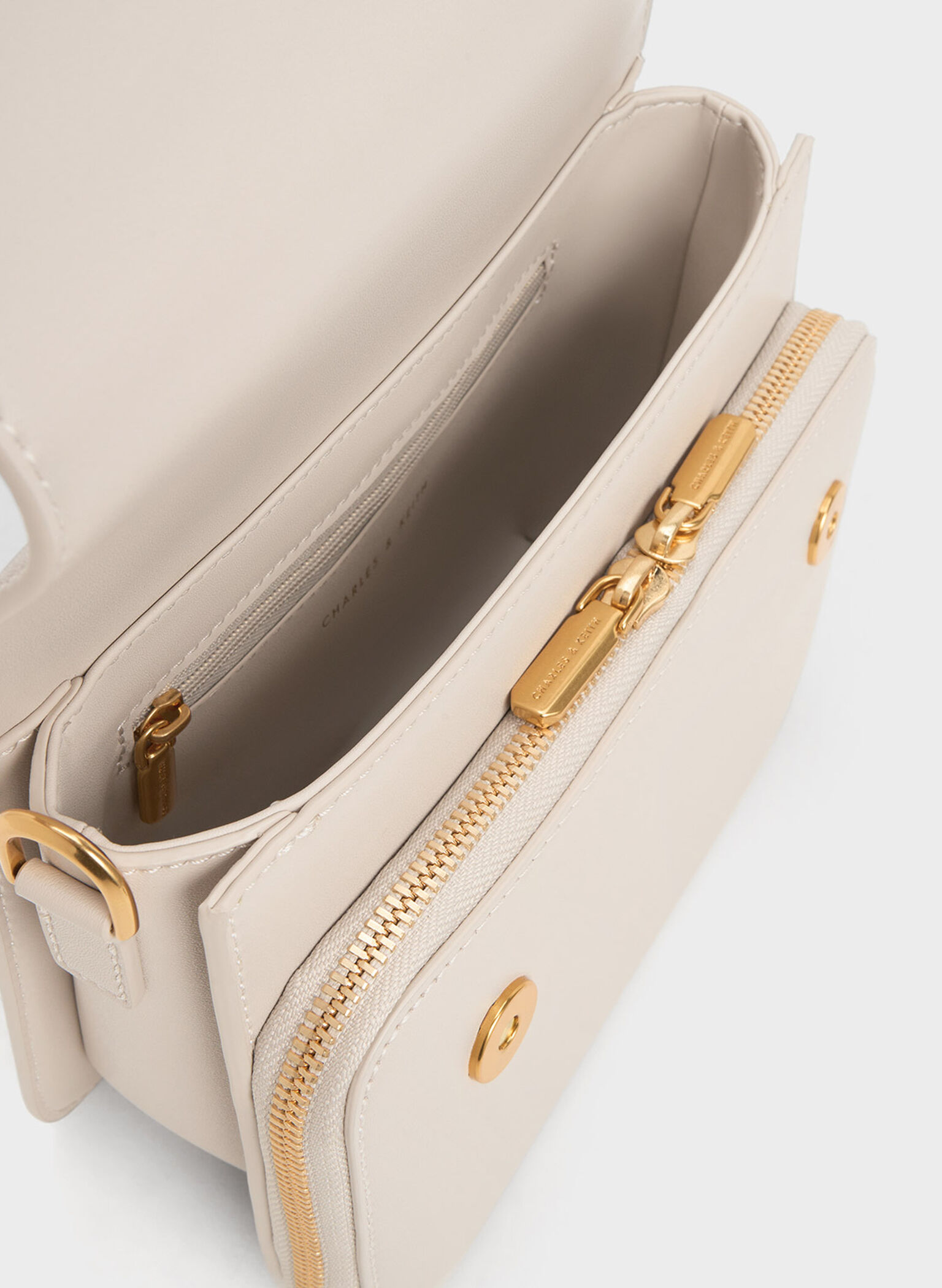 Octavia Front Flap Top Handle Bag, Ivory, hi-res