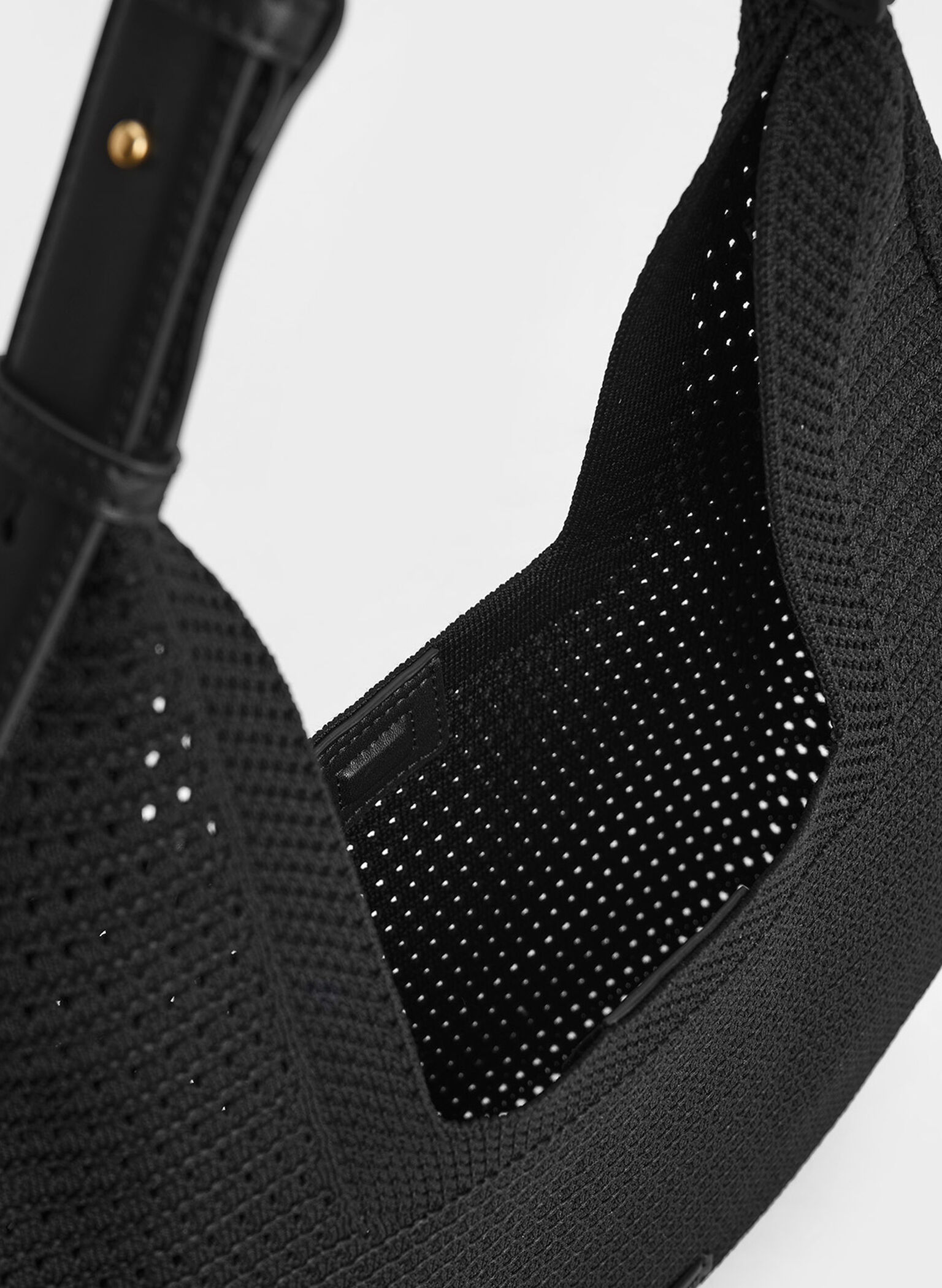 Ida Knitted Hobo Bag, Black, hi-res