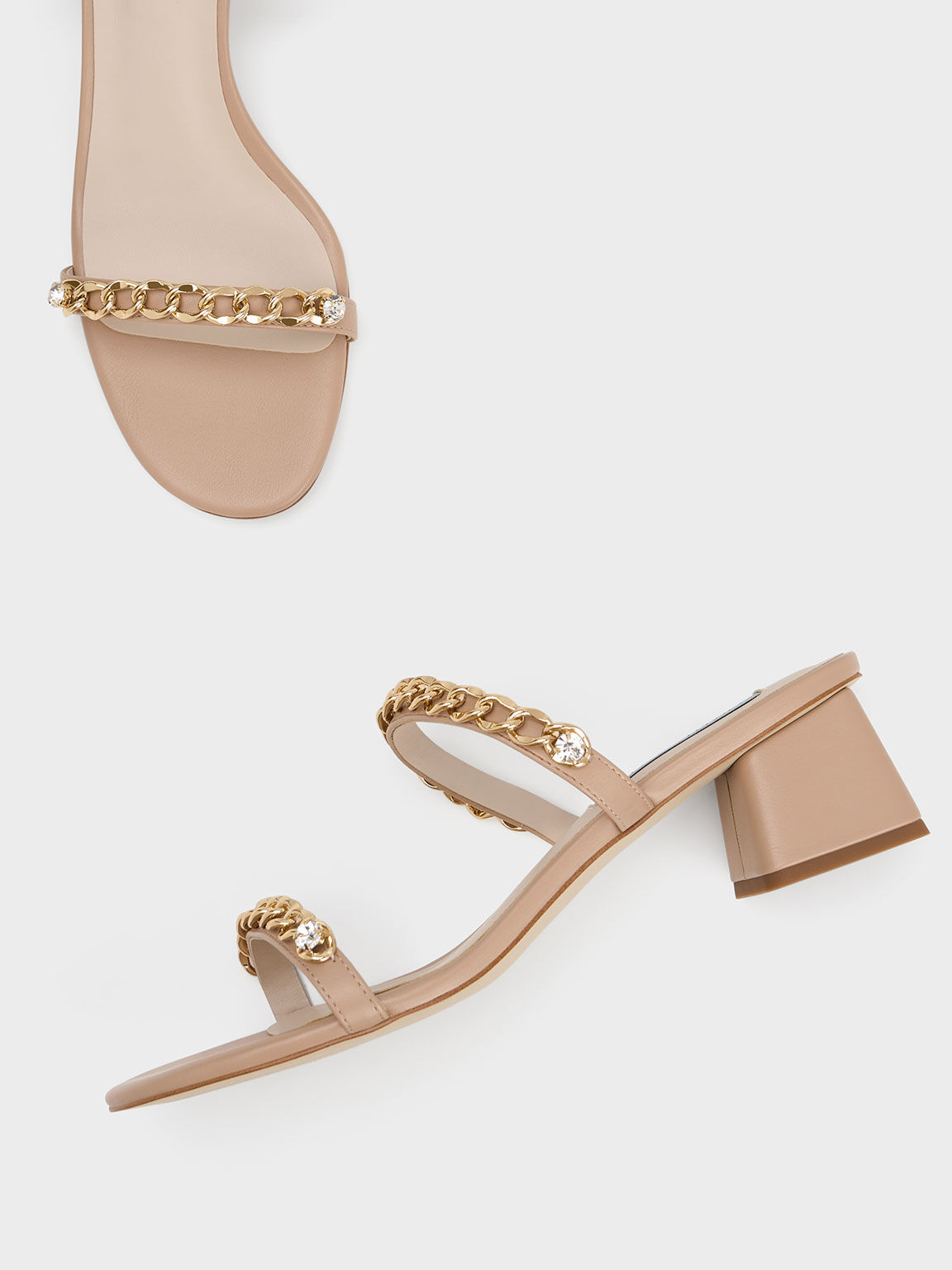 Nude and gold sandals online