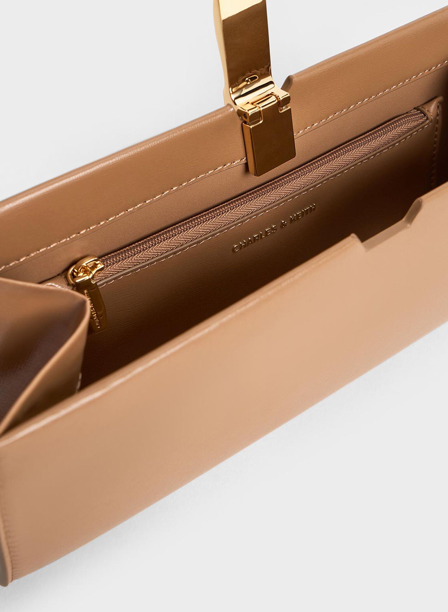 Wisteria Metallic-Accent Clutch, Tan, hi-res