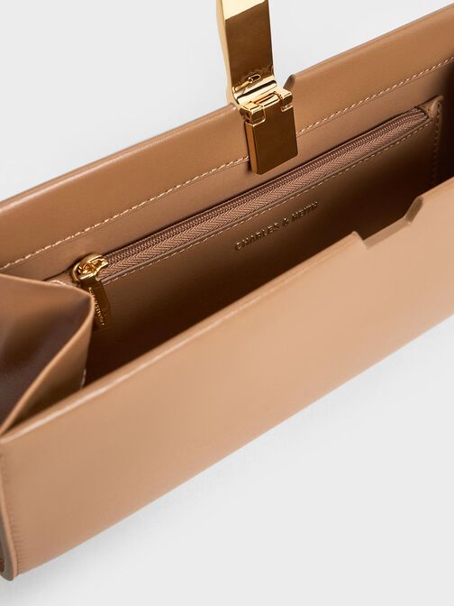 Wisteria Metallic-Accent Clutch, Tan, hi-res