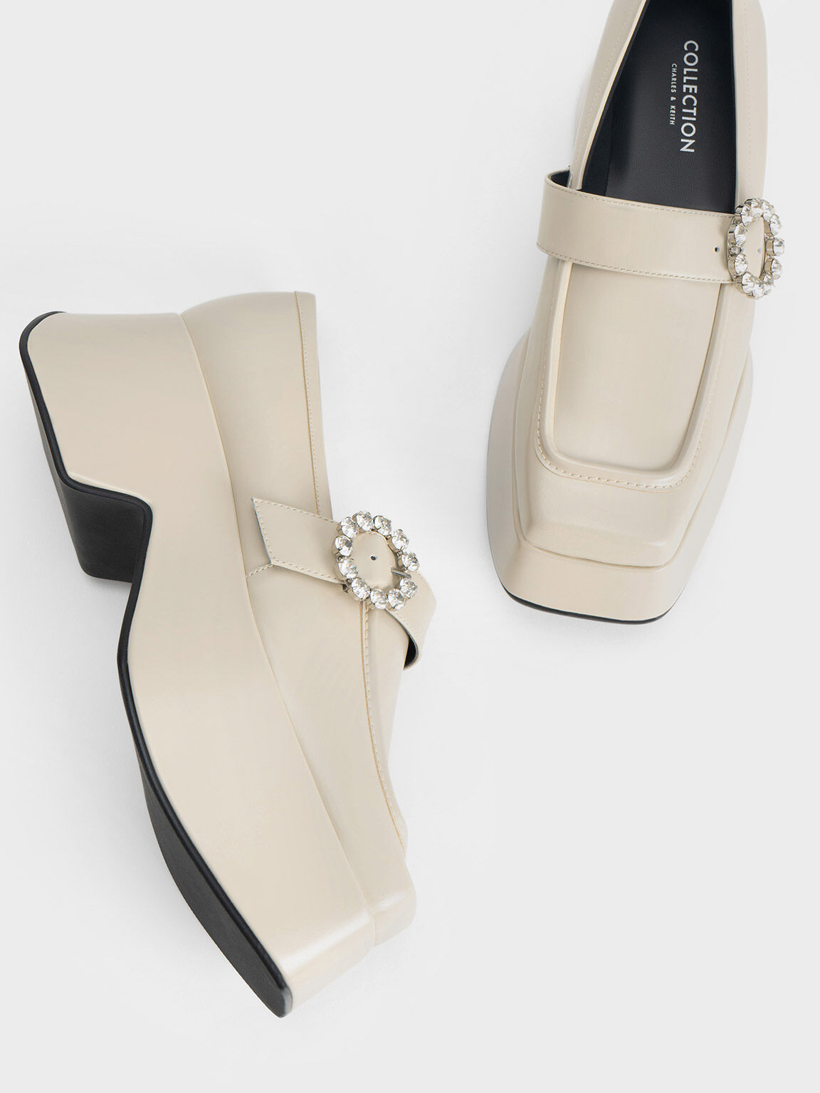 Silver discount platform loafers