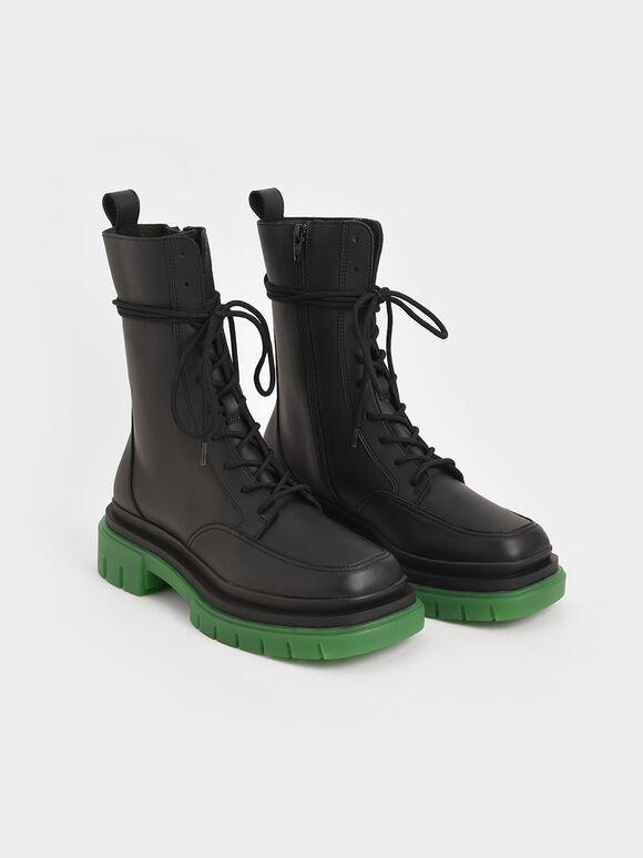 charles and keith lace up boots