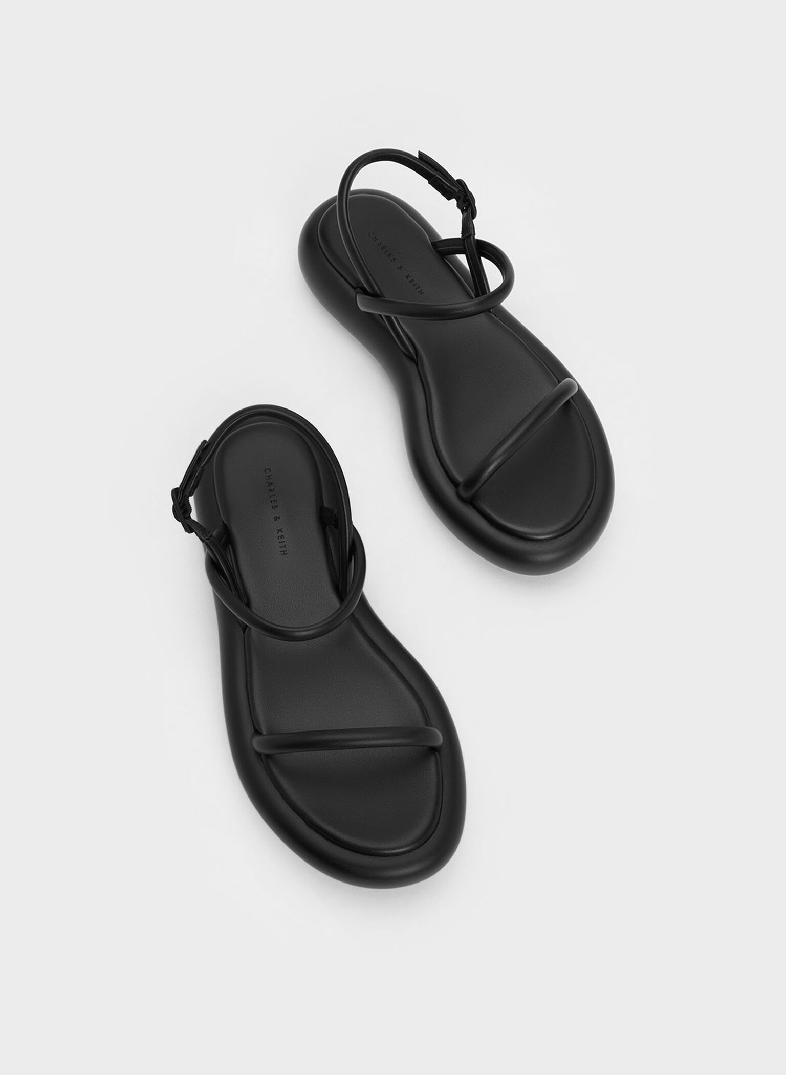 Keiko Padded Flatform Sandals, Black, hi-res