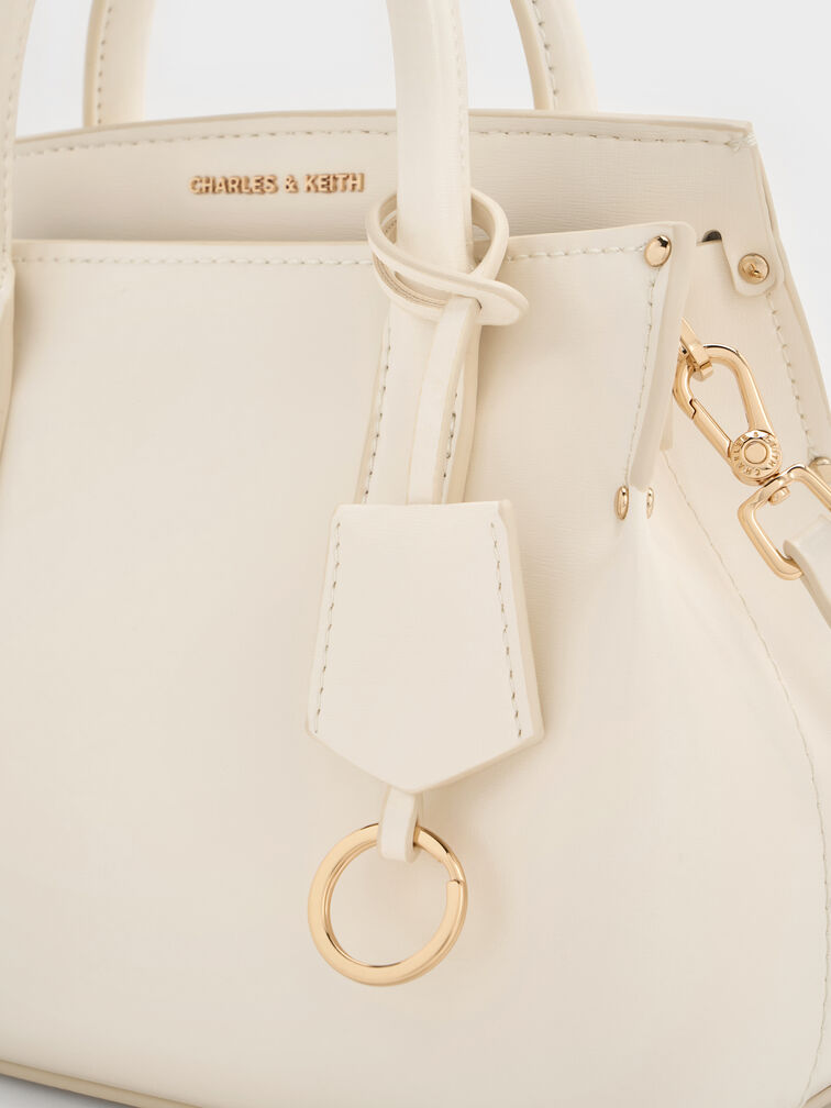 Rene Structured Top Handle Bag, Cream, hi-res