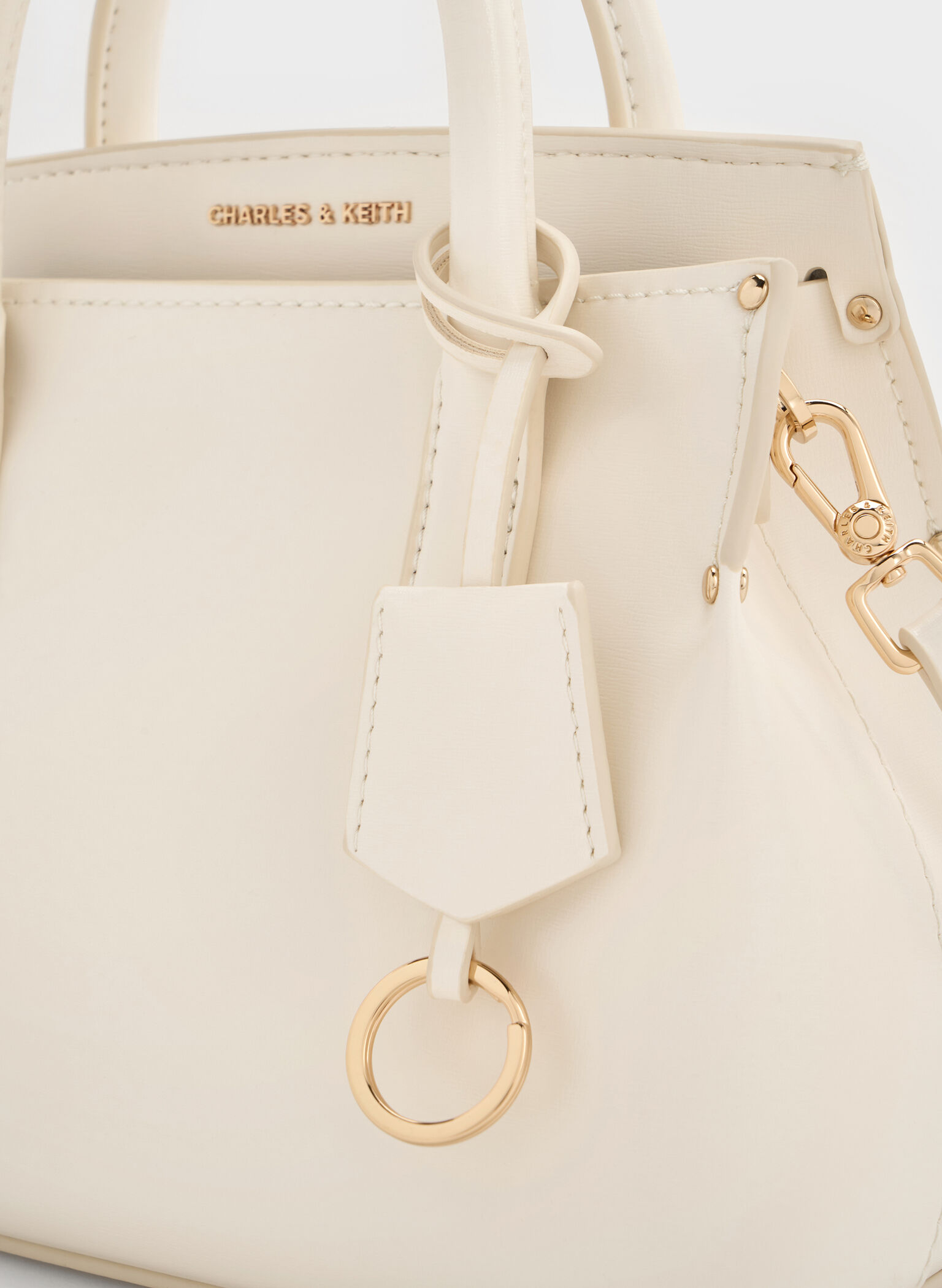 Rene Structured Top Handle Bag, Cream, hi-res