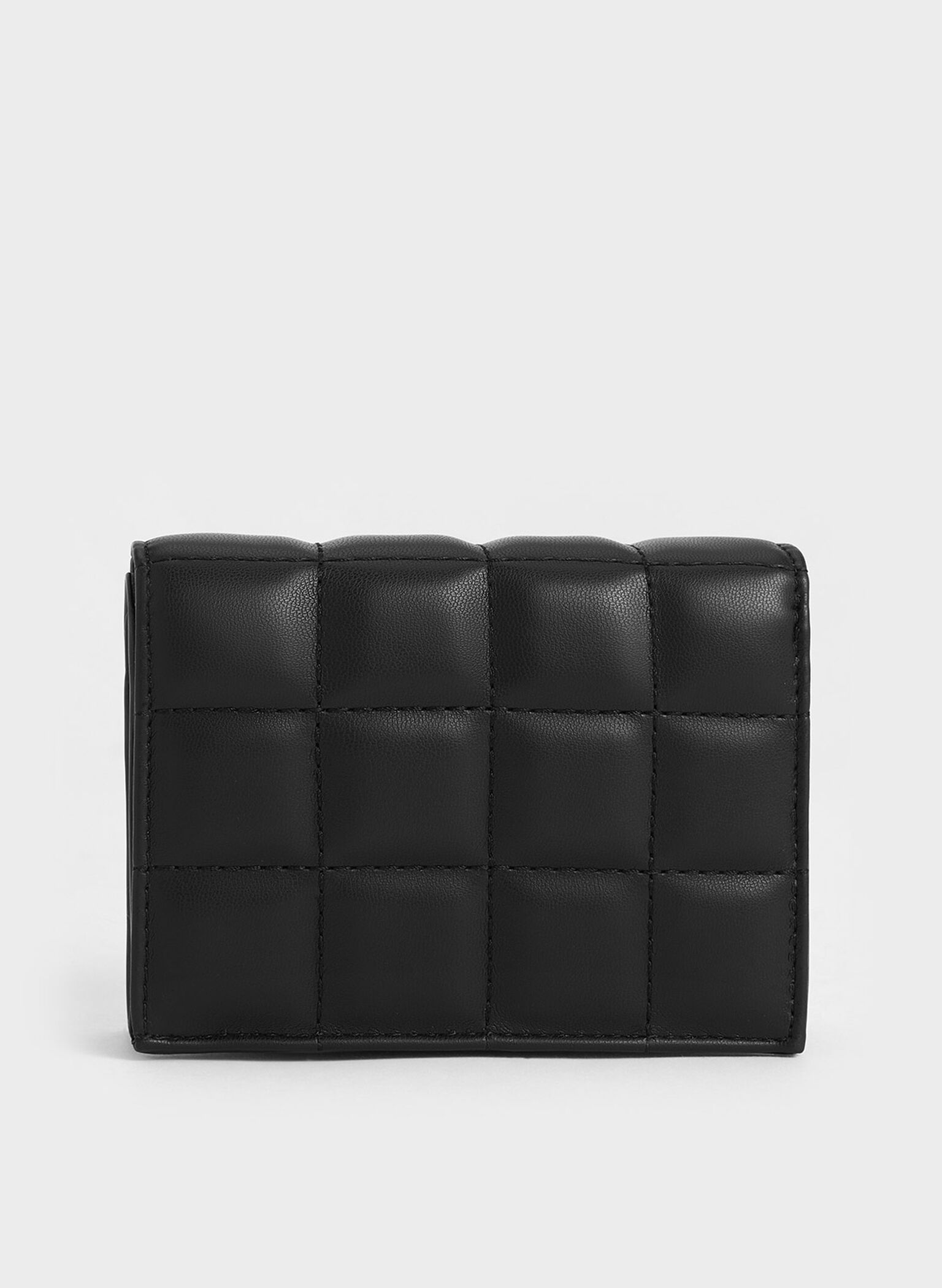 Cassia Quilted Chain-Handle Mini Wallet, Noir, hi-res