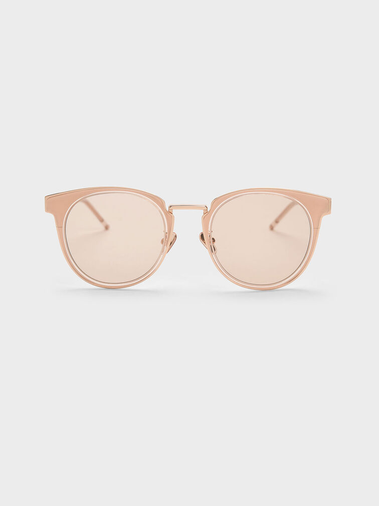 Oval Recycled Acetate Sunglasses, Pink, hi-res