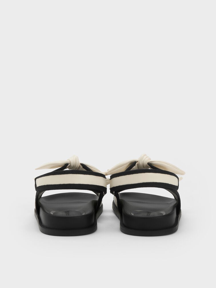 Knotted-Bow Double-Strap Slingback Sandals, Chalk, hi-res