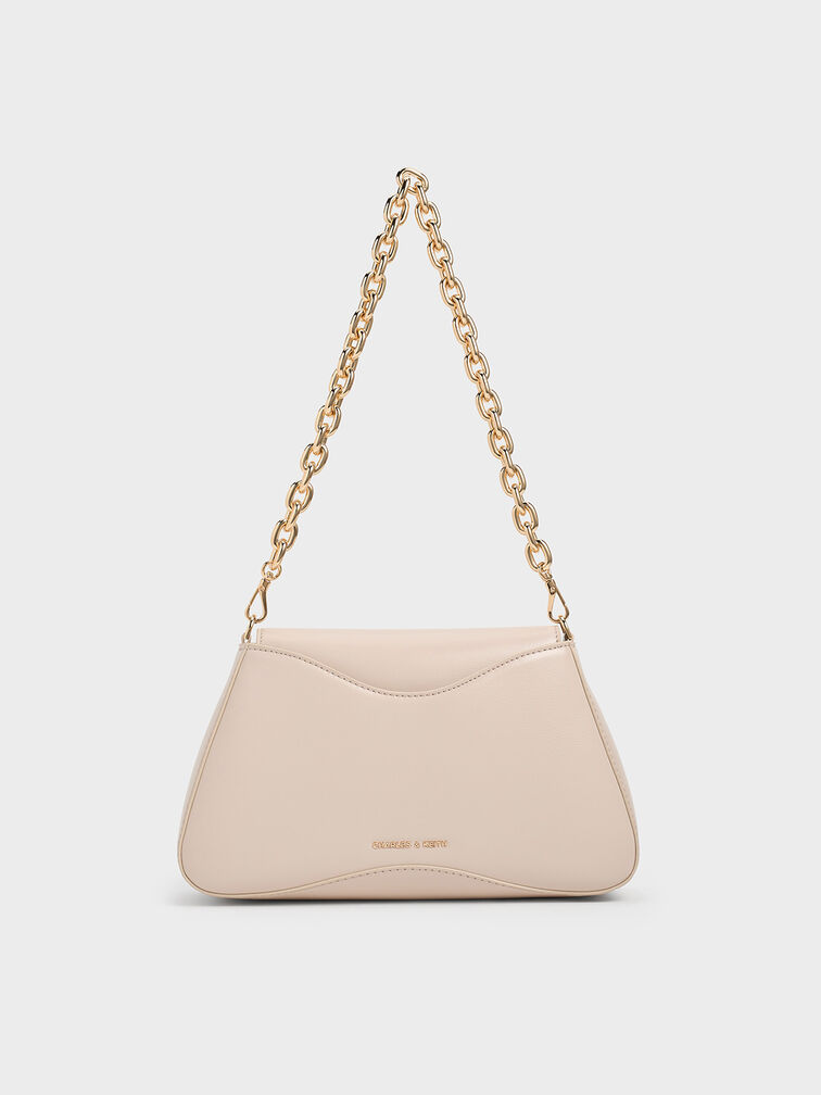 Sybill Trapeze Chain-Handle Bag, Oat, hi-res