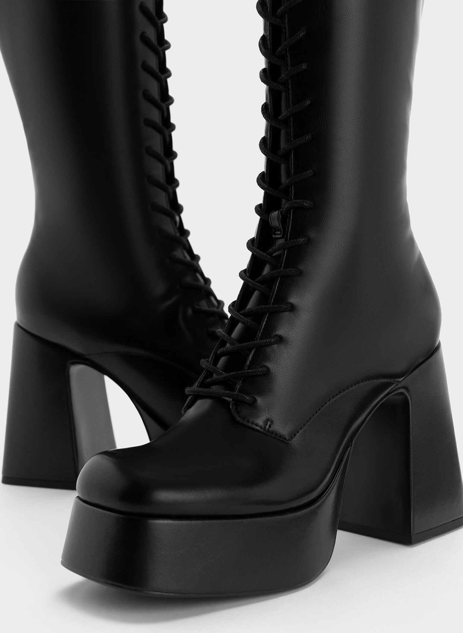 Orla Platform Knee-High Boots, Black, hi-res