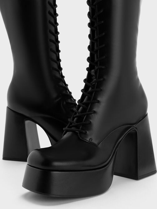 Orla Platform Knee-High Boots, Black, hi-res