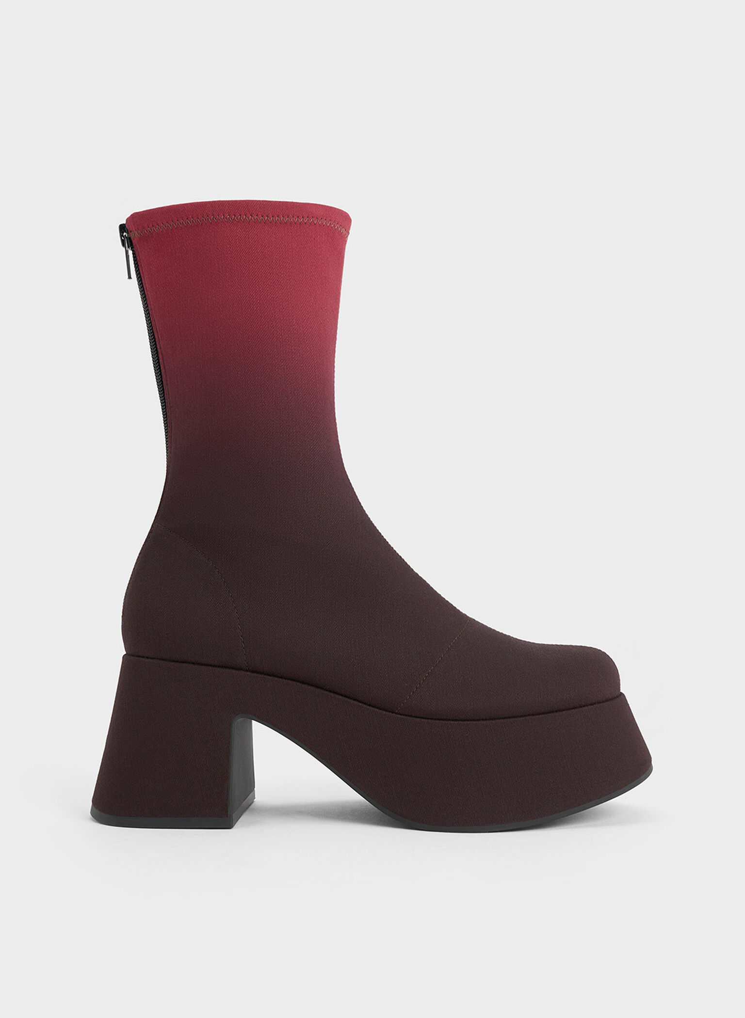 Rubina Ombre Platform Calf Boots, Red, hi-res