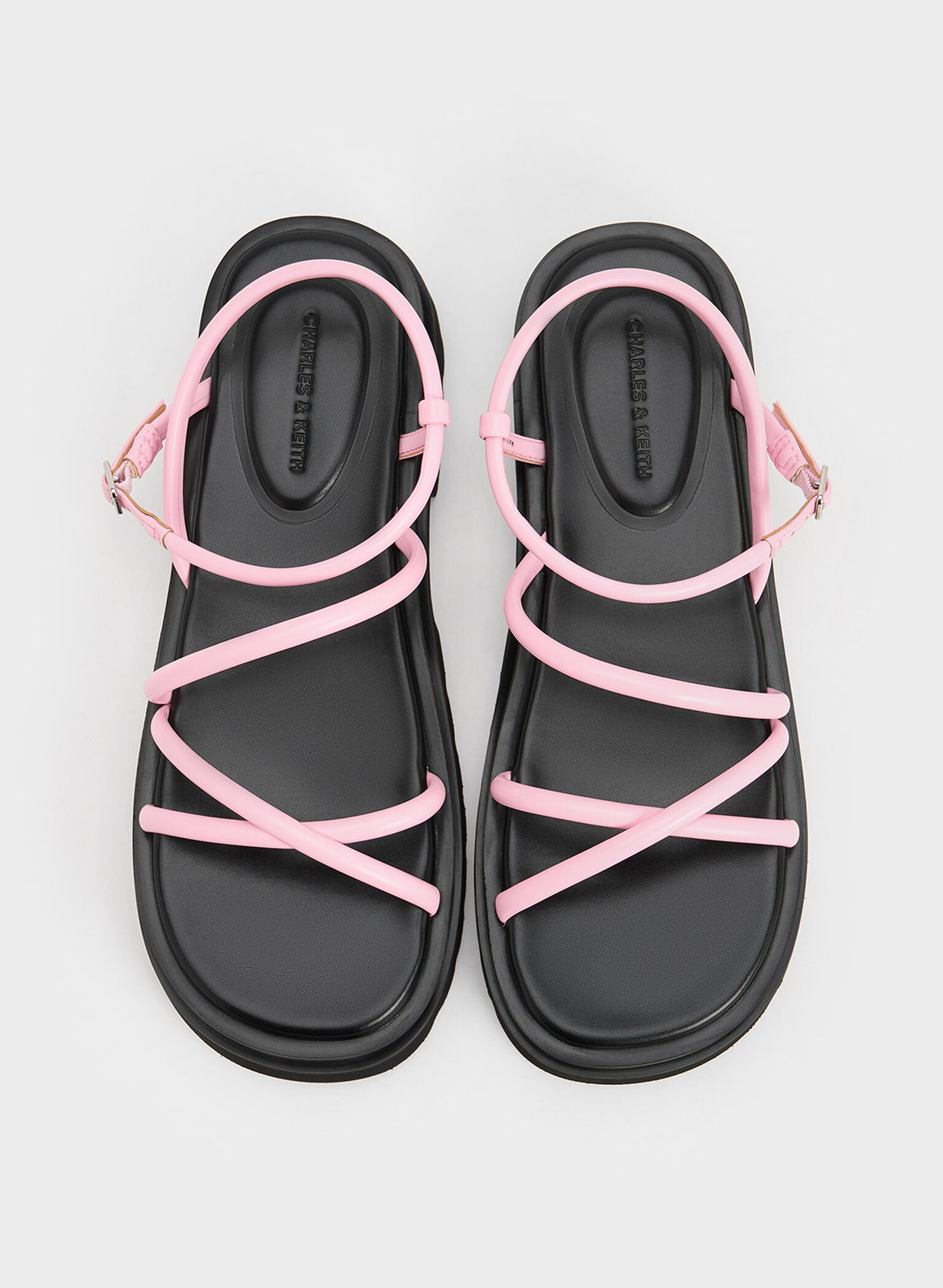 Tubular Strap Sandals, Pink, hi-res
