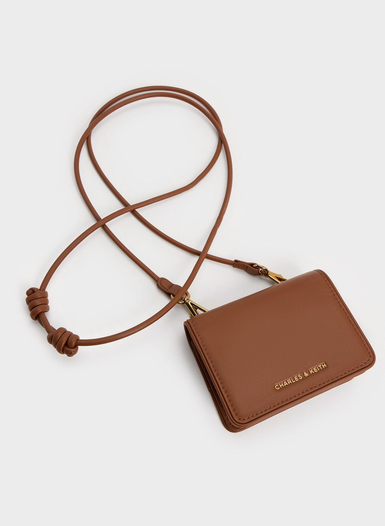 Lyla Knotted-Strap Wallet, Chocolate, hi-res