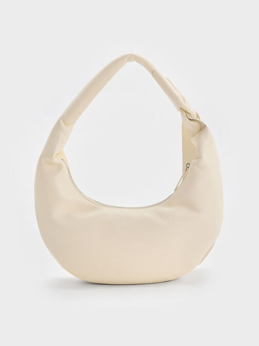 Toni Knotted Crescent Hobo Bag, Chalk, hi-res