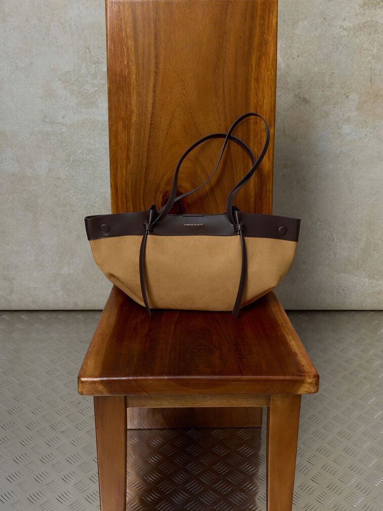 Calla Suede Tote Bag, Sahara Sand, hi-res