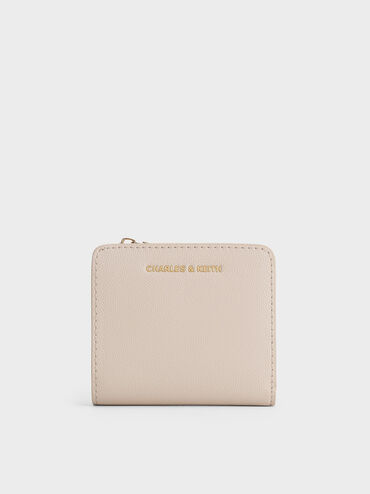 Keely Top Zip Small Wallet, Oat, hi-res