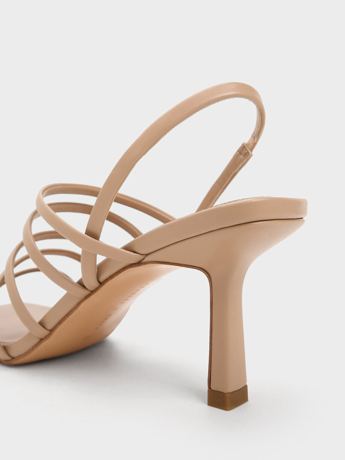 Nude strappy block heel sandals clearance