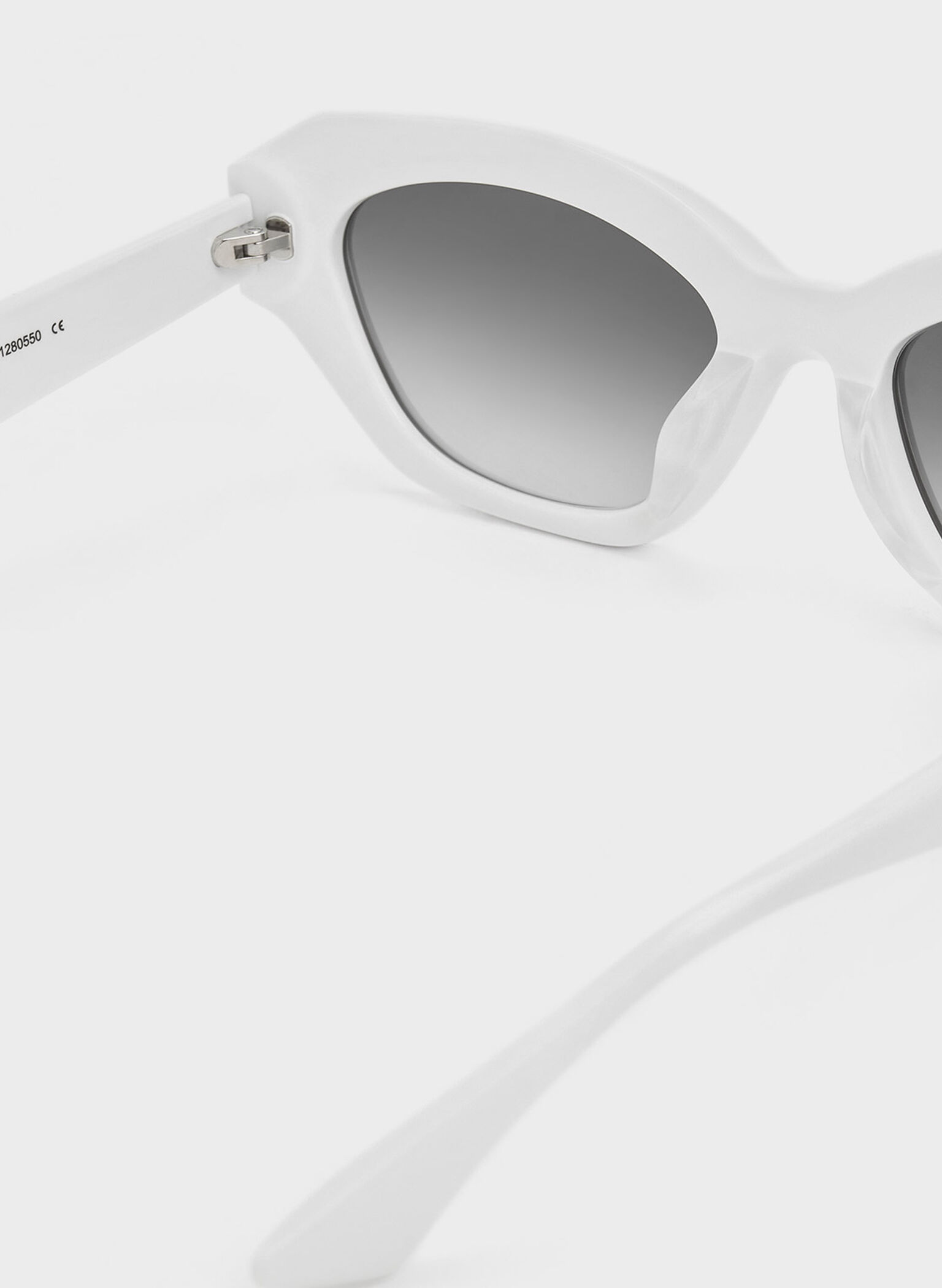 Onyx Recycled Acetate Cat-Eye Sunglasses, White, hi-res