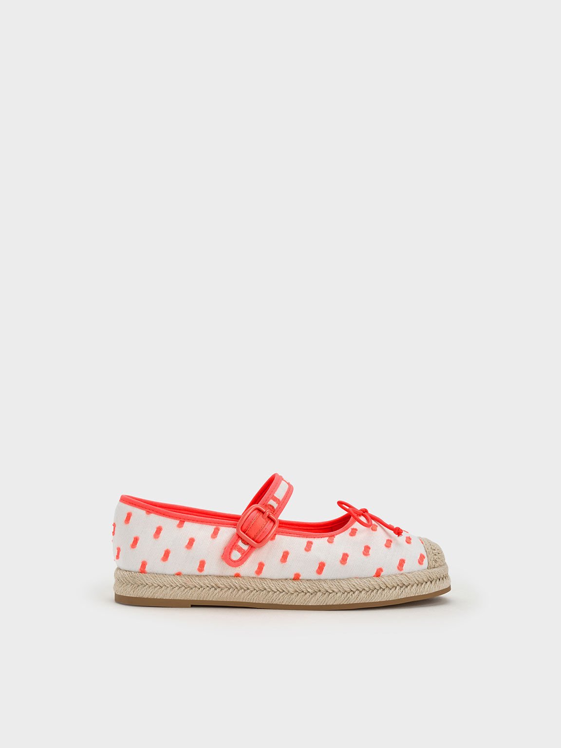Girls Jacquard Bow Espadrilles Coral