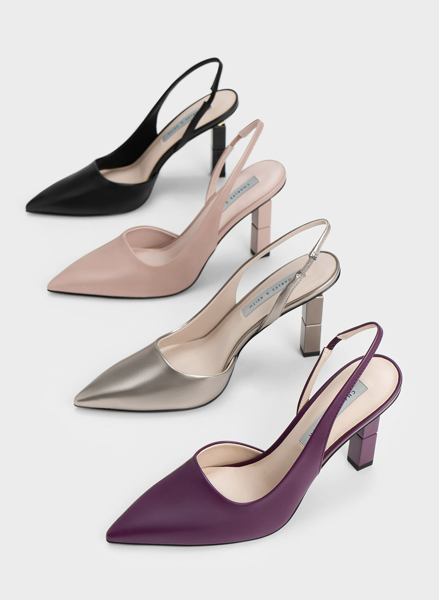 Asymmetric Sculptural Heel Pumps, Black, hi-res