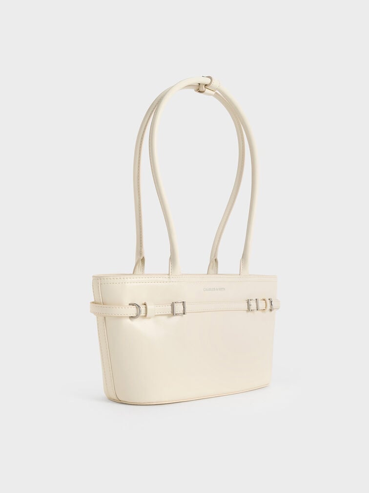 Sloane Elongated-Handle Shoulder Bag, Cream, hi-res