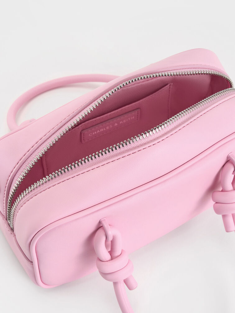 Sammie Knotted-Handle Elongated Bag, Bubble Gum Pink, hi-res