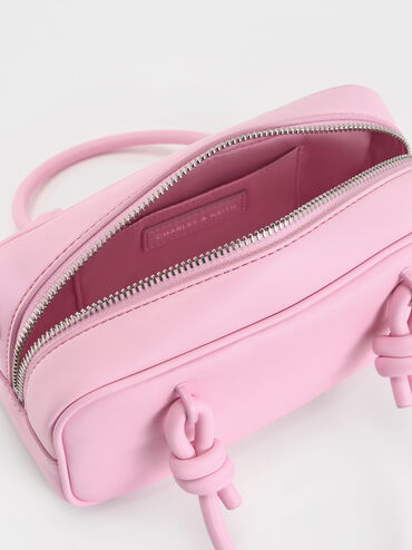 Sammie Knotted-Handle Elongated Bag, Bubble Gum Pink, hi-res