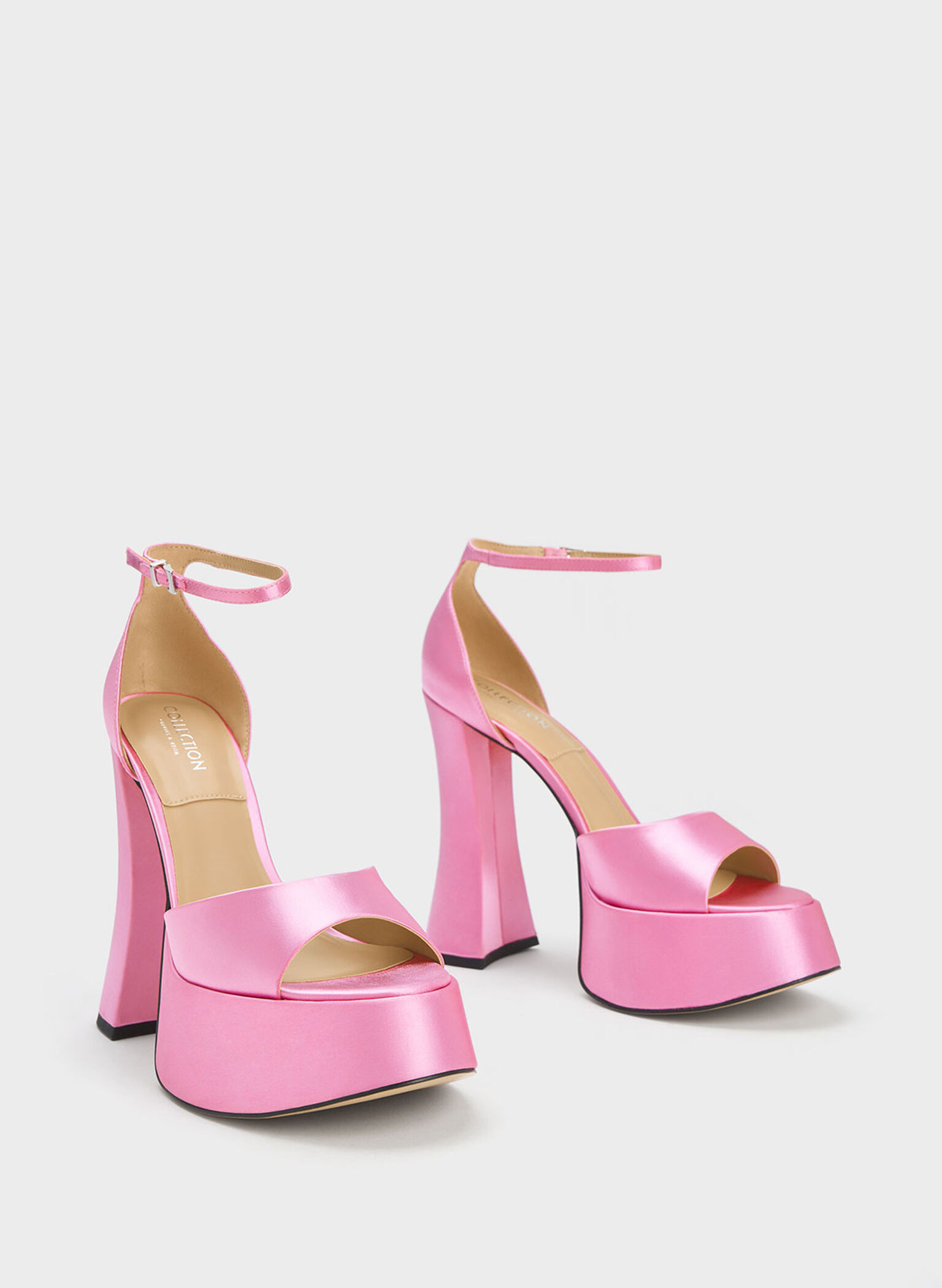 Michelle Recycled Polyester Platform Sandals, Pink, hi-res