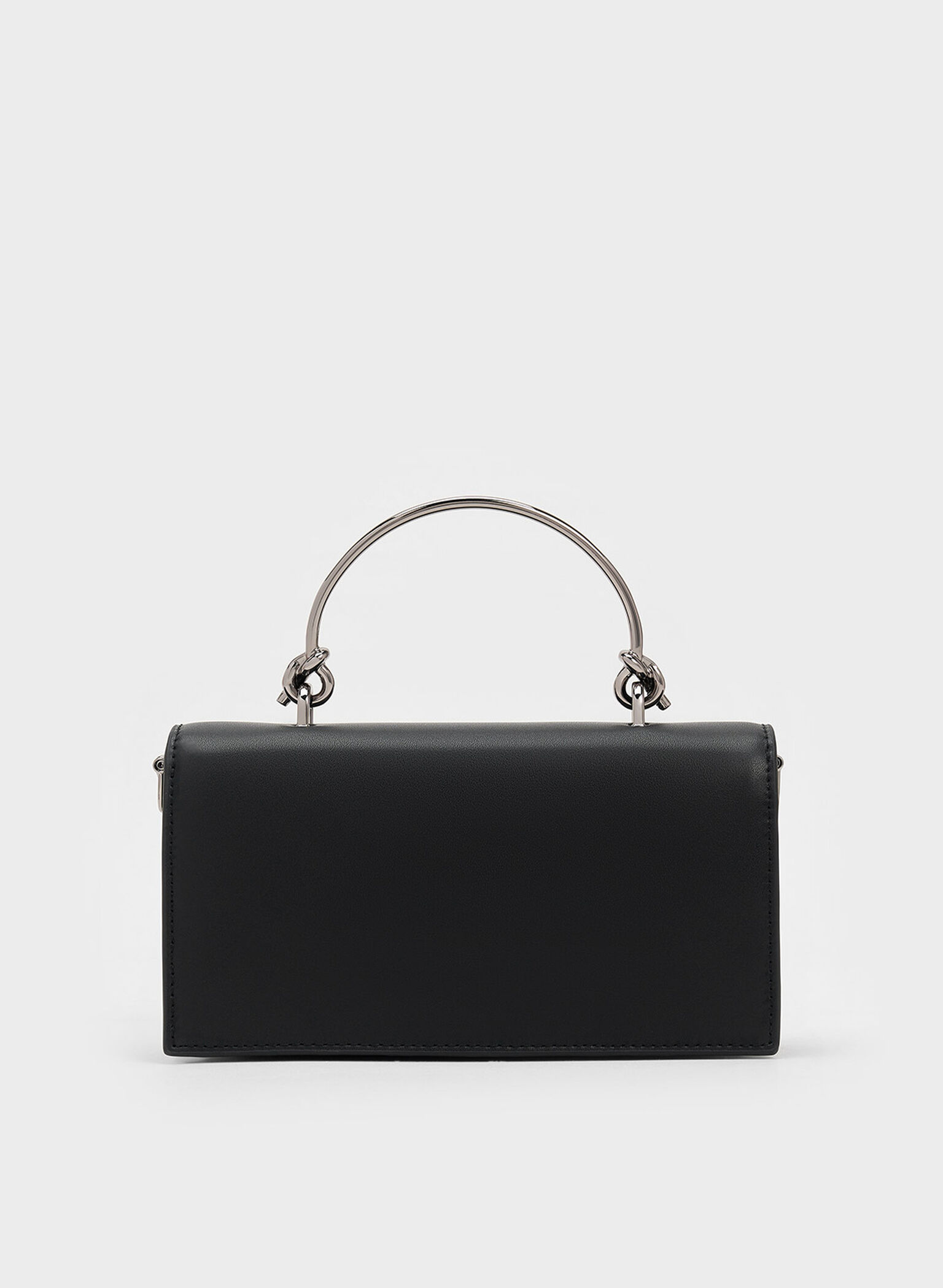 Kristine Sculptural-Handle Long Wallet, Noir, hi-res