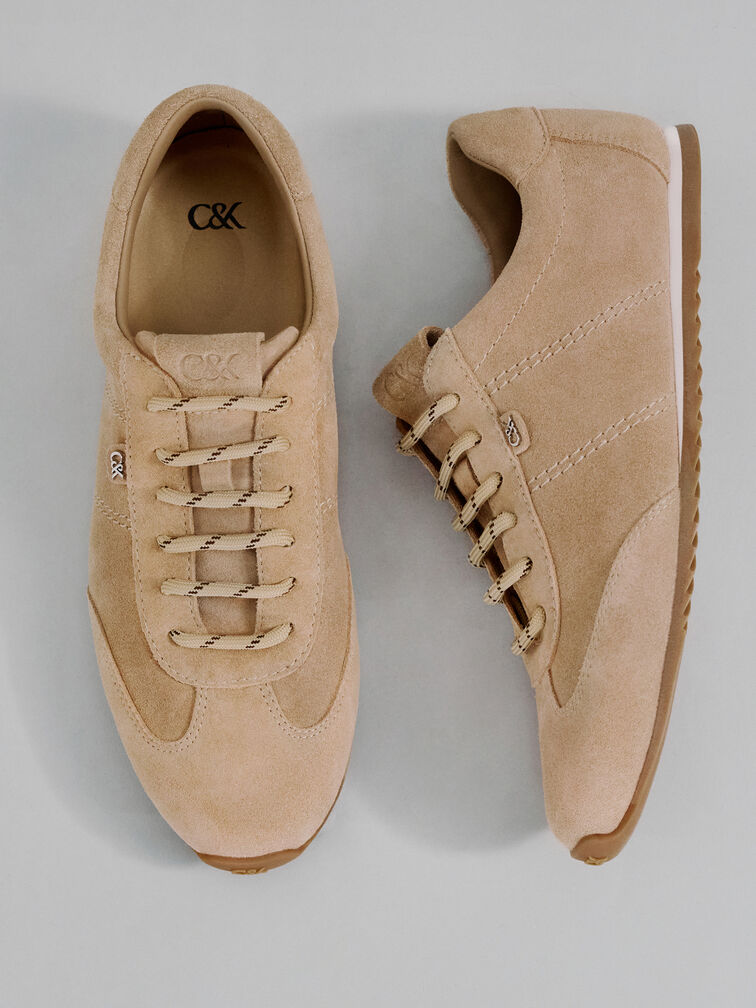 Jace Suede Sneakers, Beige, hi-res