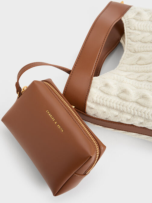 Apolline Textured Knit Bucket Bag, Cream, hi-res