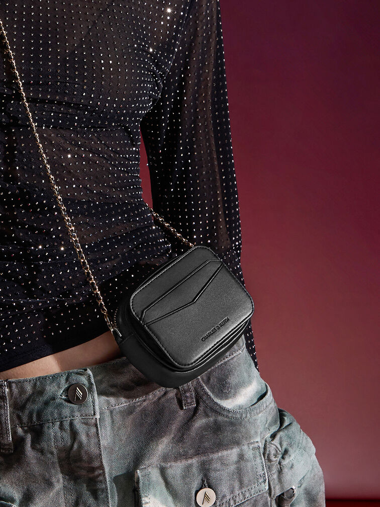 Arwen Quilted Mini Bag, Black, hi-res