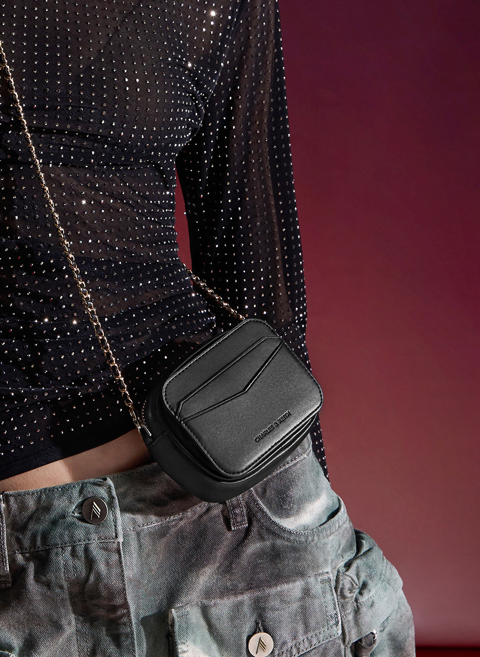 Arwen Quilted Mini Bag, Black, hi-res