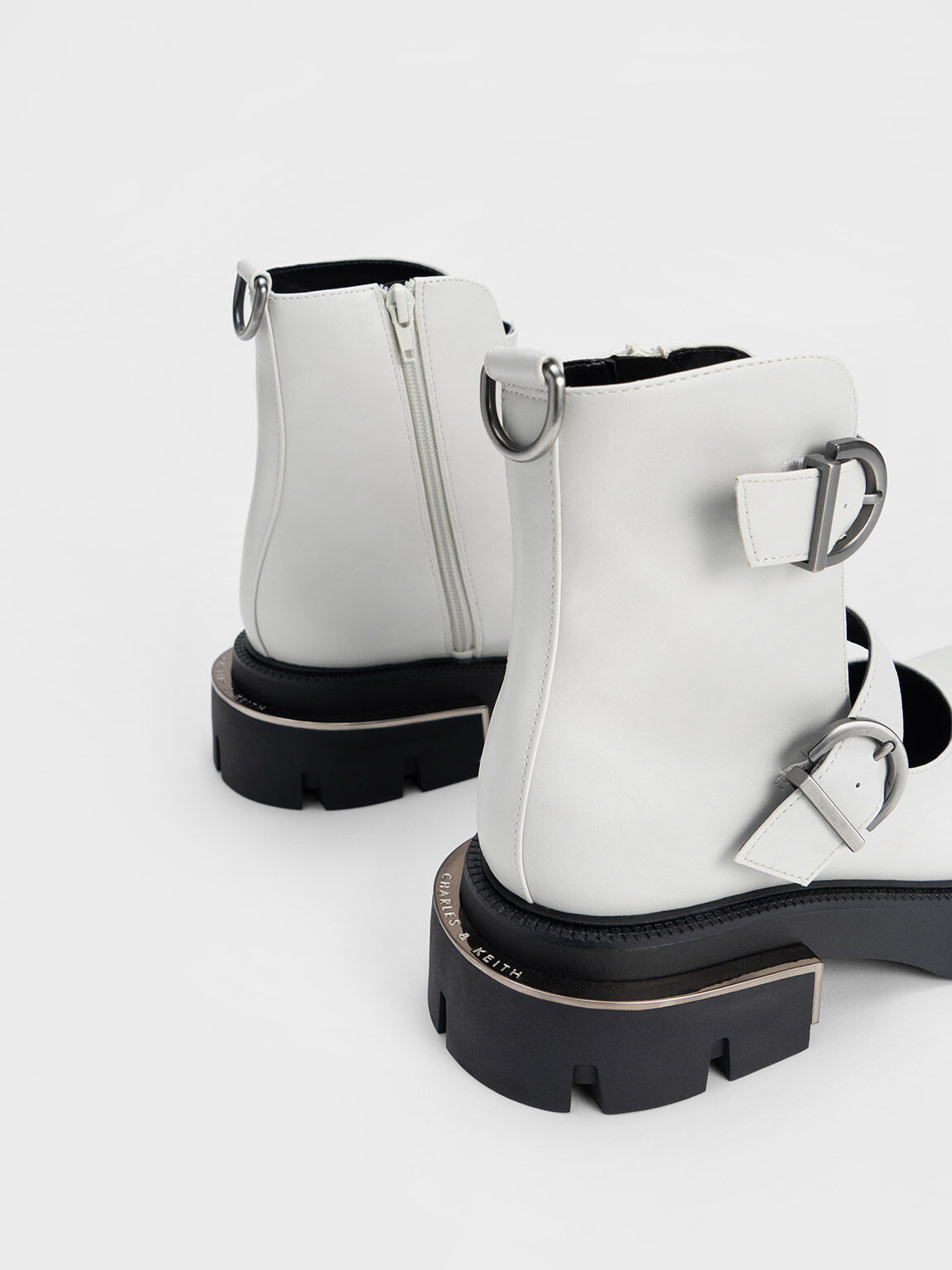 Chunky black outlet buckle boots