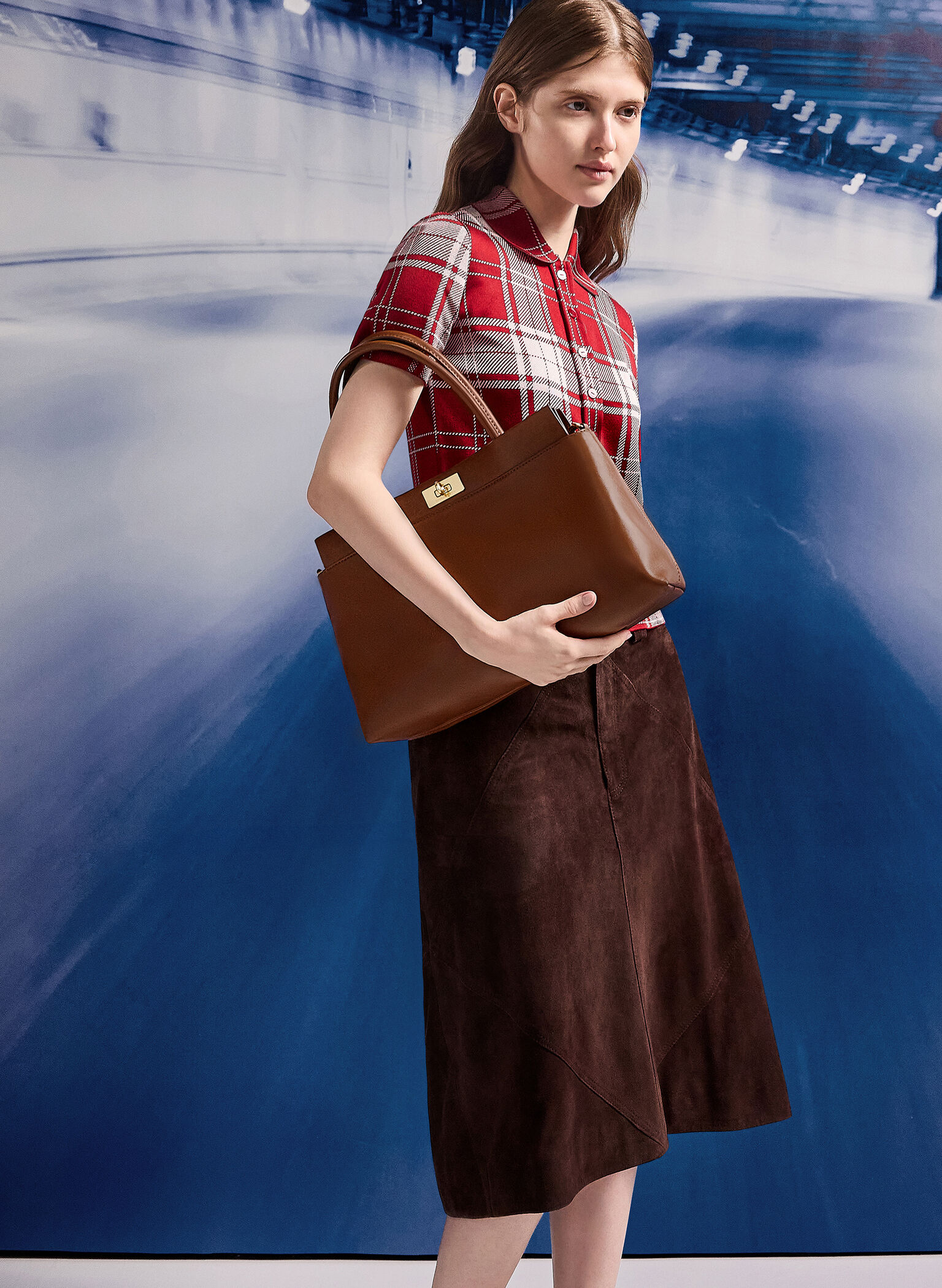 Lennie Top Handle Satchel Bag, Dark Brown, hi-res
