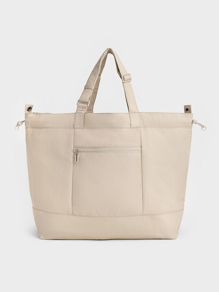 Terra Nylon Reversible Tote Bag, Oat, hi-res