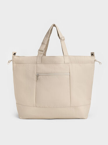 Terra Nylon Reversible Tote Bag, Oat, hi-res