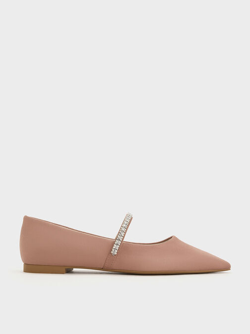 Ambrosia Gem-Embellished Flats, Nude, hi-res