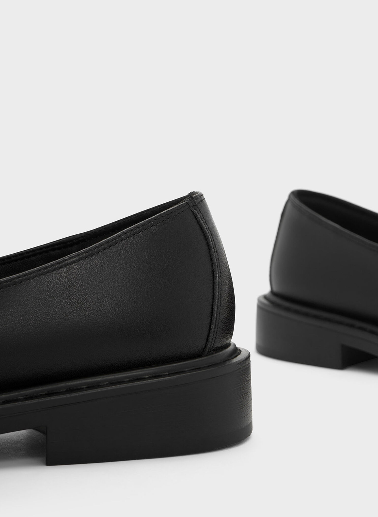 Gabine Leather Loafers, Black, hi-res