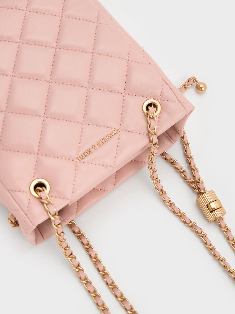 Alva Quilted Braided-Strap Shoulder Bag, Light Pink, hi-res