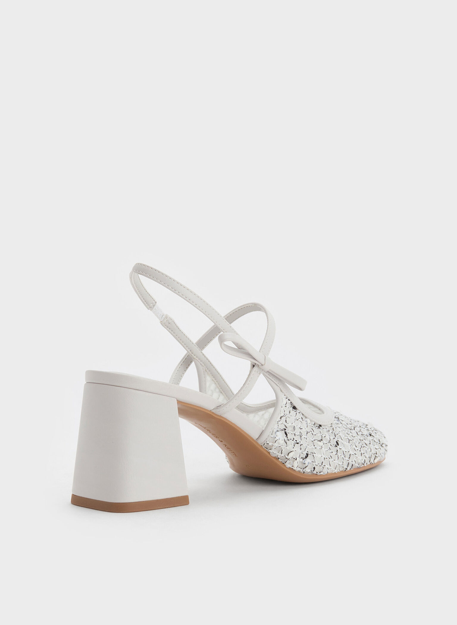 Mesh Sequinned Slingback Mary Jane Pumps, Multi, hi-res