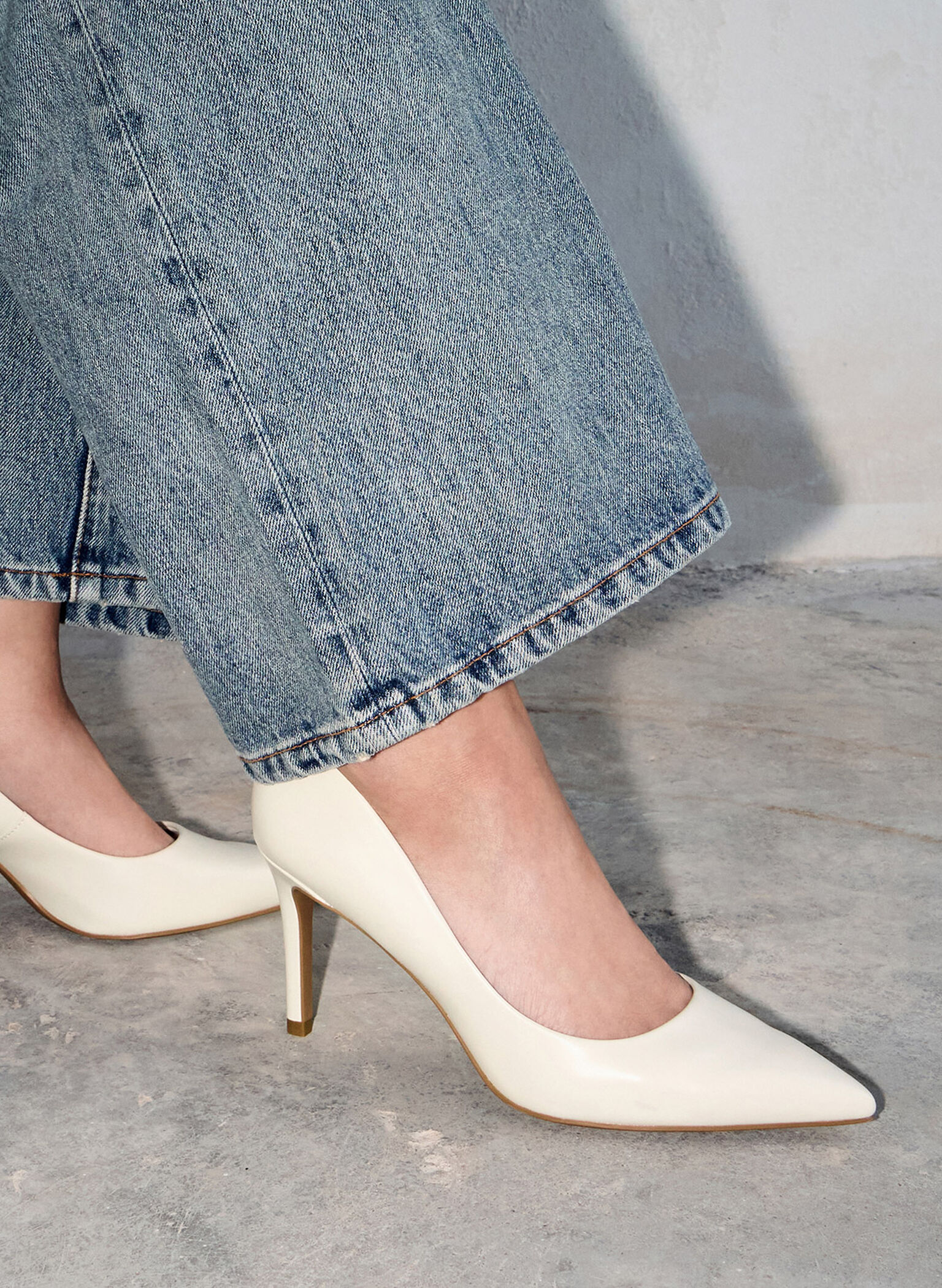 Emmy Pointed-Toe Stiletto Pumps, Chalk, hi-res
