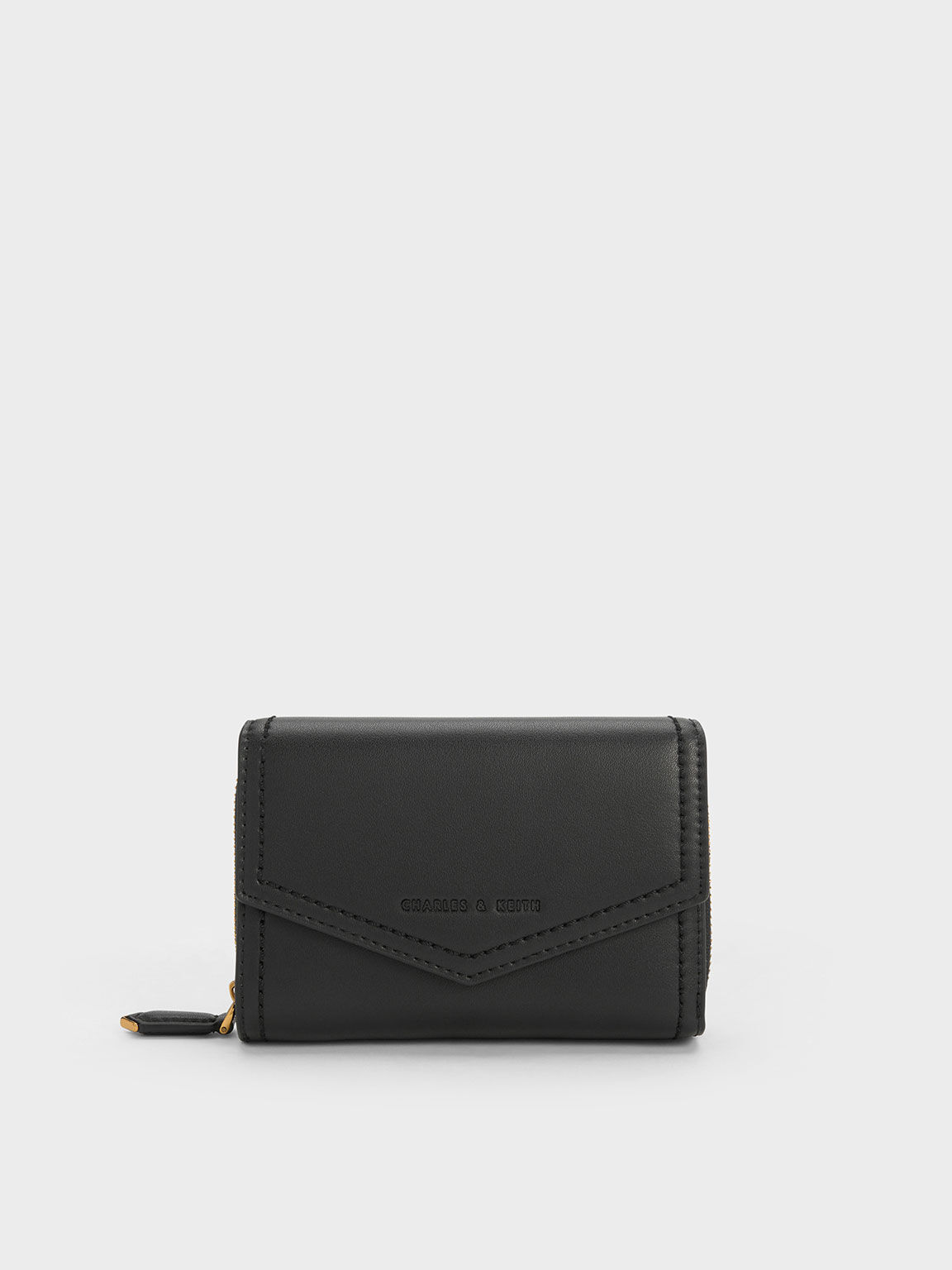 Black Stitch Trim Envelope Wallet CHARLES KEITH UK