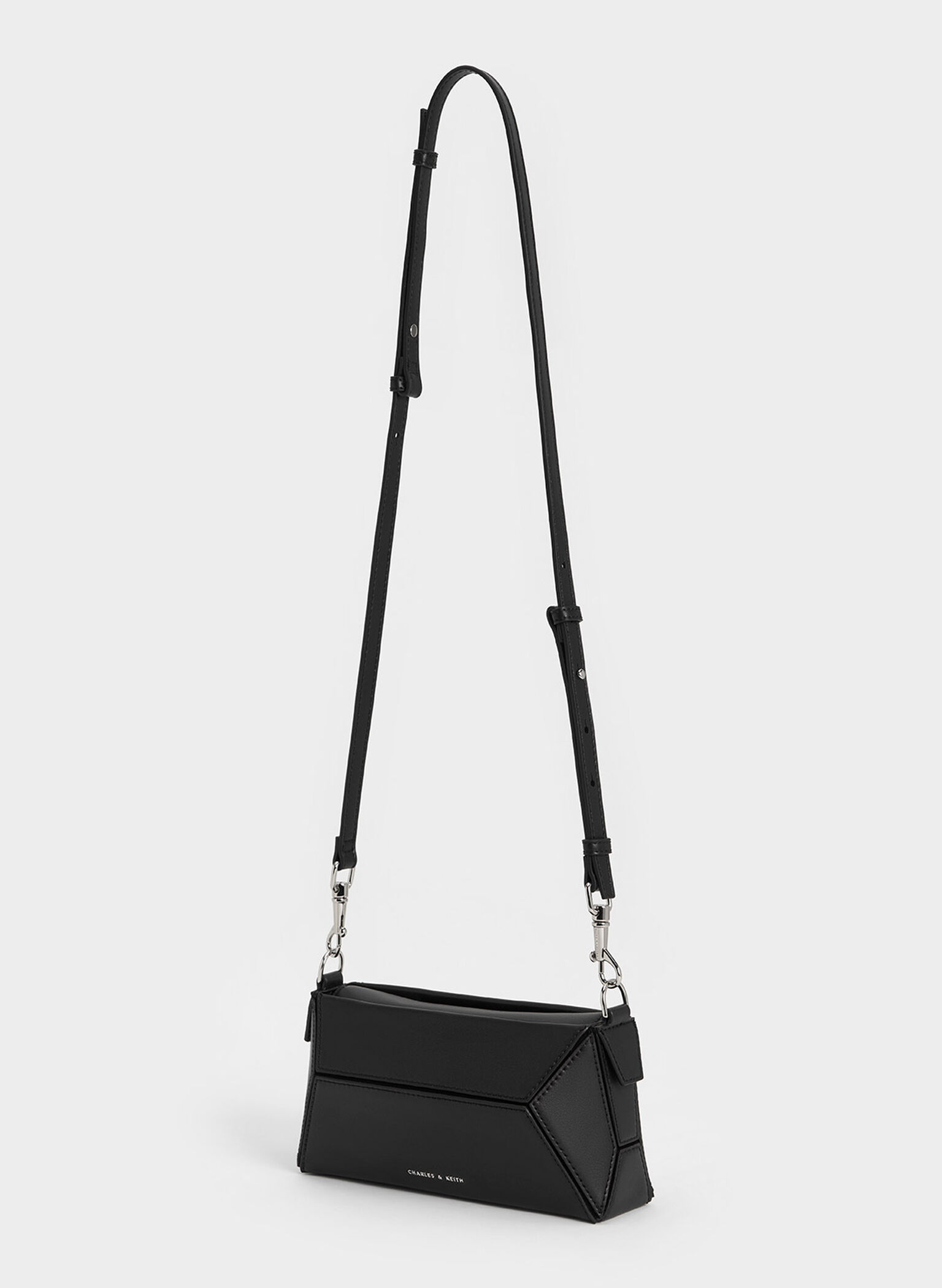 Nasrin Geometric Chain-Handle Shoulder Bag, Noir, hi-res